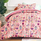 SLEEP ZONE Comforter Set Bed in A Bag, 7 Pieces Girls, Cattoon Pattern for Kids, Toddlers, Teens, Ultra Soft and Washable (Garden Secret,Full/Queen)