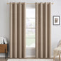 MIULEE 100% Blackout Linen Curtains for Bedroom 52x90 Inches Natural Beige