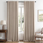 MIULEE 100% Blackout Linen Curtains for Bedroom 42 x 84 Inch Ivory 2 Panels