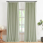 Vision Home Natural Pinch Pleated Full Blackout Curtains Linen Blended Room Darkening Window Curtains 95 inch for Living Room Bedroom Thermal Insulated Pinch Pleat Drapes with Hooks 2 Panel 40"Wx95"L