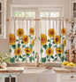 Miss Adola 36 Inch Length Kitchen Tier Curtains Pumpkin Leaf Cafe Curtains