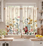 Miss Adola 36 Inch Length Kitchen Tier Curtains Pumpkin Leaf Cafe Curtains