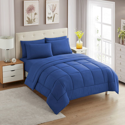 Full Size Comforter Set with Sheets - 7-Piece Bedding Collection - 1 Comforter, 1 Fitted Sheet, 1 Flat, 4 Pillowcases - Deep Pocket - Soft & Breathable Premium Quality - Ideal for All Seasons, Gray