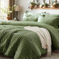 Zzlpp Queen Comforter Set 7 Piece, Green Bed in a Bag Queen Bedding Sets