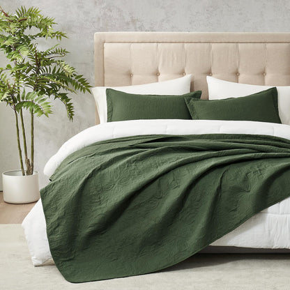 Hansleep Queen Quilt White Quilts Queen Size 3 Pieces (1 Quilt, 2 Shams)