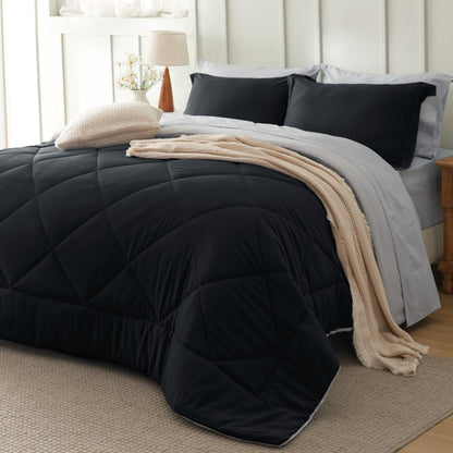 Bedsure Bed in a Bag Full Reversible Bed Set 7 Pieces Grey/Light Grey