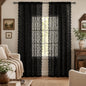 ALIGOGO Short White Lace Kitchen Curtains 36 Length 2 Panels W26 x L36 Inch