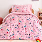 SLEEP ZONE Comforter Set Bed in A Bag, 7 Pieces Girls, Cattoon Pattern for Kids, Toddlers, Teens, Ultra Soft and Washable (Garden Secret,Full/Queen)