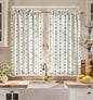 Miss Adola 36 Inch Length Kitchen Tier Curtains Pumpkin Leaf Cafe Curtains