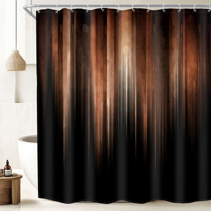 Rustic Brown Striped Shower Curtain Abstract Ombre Vintage Modern Masculine