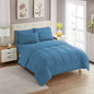 Sweet Home Collection 5 Piece Comforter Set Bag Solid Color All Season Soft Down Alternative Blanket & Luxurious Microfiber Bed Sheets, Navy, Twin