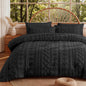 MR&HM Queen Comforter Set 7 Pieces, Fluffy Tufted Boho Beddding Set Beige