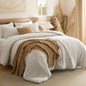 Bedsure King Comforter Set Prewashed Soft Bedding Set 3Pcs Beige 104"x90"