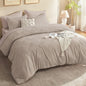 Litanika King Size Comforter Set, 3 Pieces Beige Tufted Boho Bedding Set