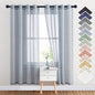 NICETOWN Semi Sheer Linen Ivory Curtains for Bedroom, W52xL84, 2 Panels