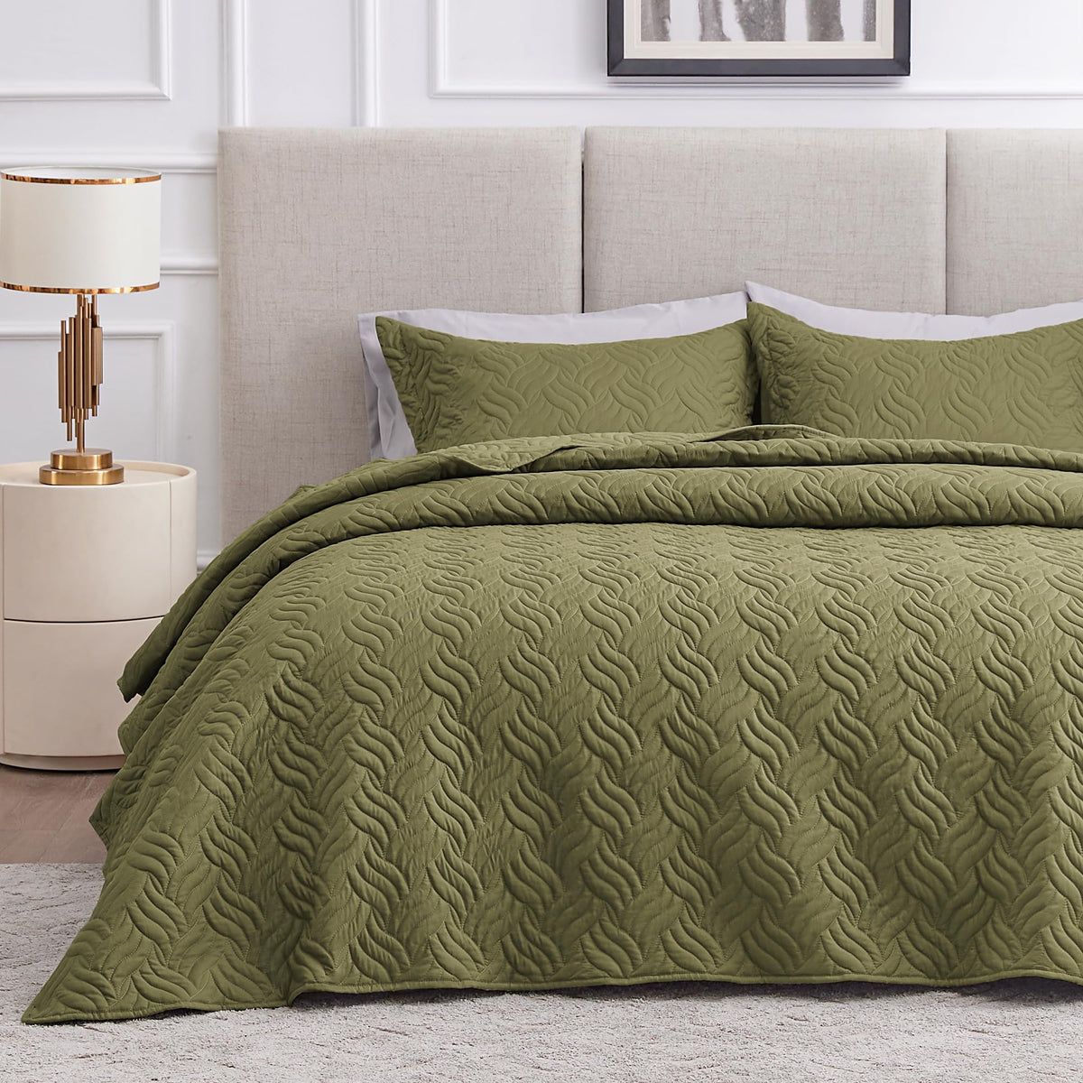 Love's cabin Quilts for Queen Bed Blue Bedspreads - Soft Bed Summer Lightweight Bedspread Comforter - Modern Style Coin Pattern Coverlet for All Season - 3 Pieces (1 Quilt, 2 Pillow Shams)