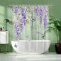 Clear Green Ivy Leaves Shower Curtain Liner, Transparent Plastic Nature Green Botanical Leaf Decorative Waterproof Shower Curtains for Bathroom, 72x72 Weighted Magnetic Shower Curtain Liner with Hooks