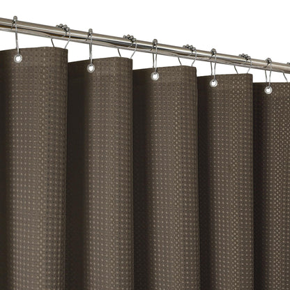 2-in-1 Waterproof Fabric Shower Curtain - No Separate Liner Needed, Hotel-Style Waffle Weave, Effortless Cleaning & Washable Bathroom Shower Curtain Set,72Wx72H,White