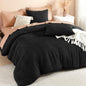 Litanika King Size Comforter Set, 3 Pieces Beige Tufted Boho Bedding Set