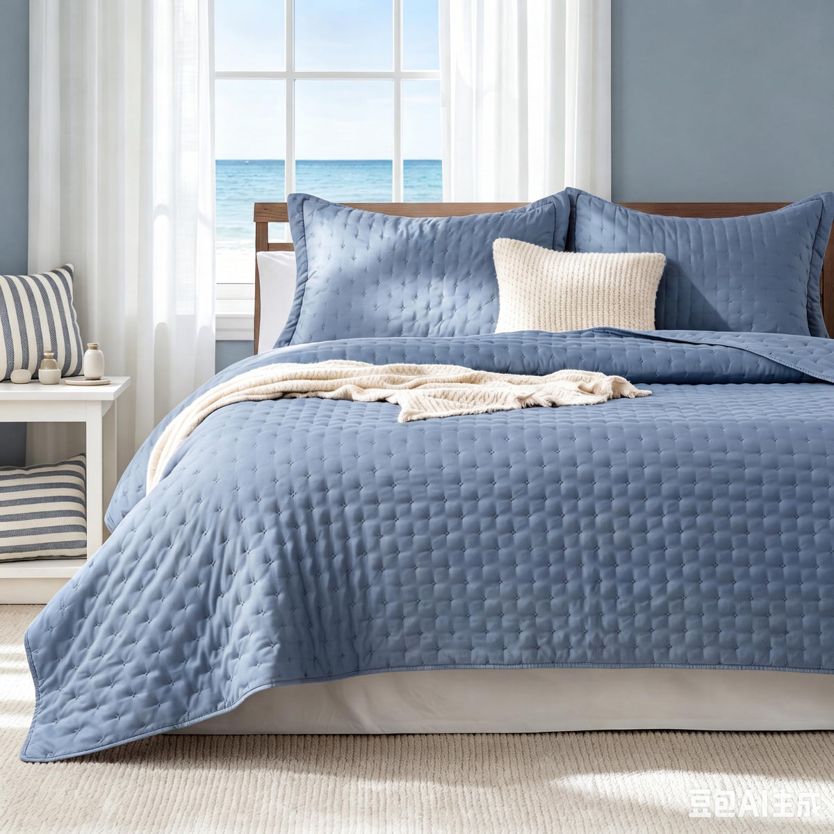 Bedsure Quilts Queen Size - Lightweight Comforter Queen Size for Summer, Bright White Bedspread Quilt with Clover Pattern, Soft Ultrasonic Coverlet, Modern All-Season Bedding, 90 x 96 Inches