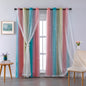 XiDi Blackout Curtains for Girls Bedroom Decor Pink Kids Rainbow Curtains
