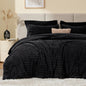 EXQ Home Fluffy Comforter Set Queen Size,3 Pieces Bed Set,Black