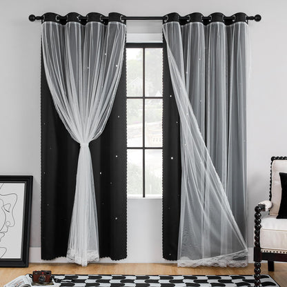 XiDi Blackout Curtains for Girls Bedroom Decor Pink Kids Rainbow Curtains