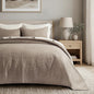 EVERGRACEHOME Cotton Sateen Quilt Set, Queen Size, Olive Green