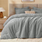 BEDELITE Fleece Queen Comforter Set, Fluffy Bed Set, Pink