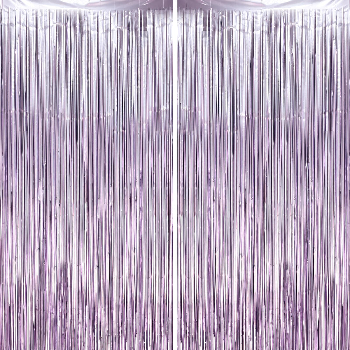 Voircoloria Laser Pink Foil Fringe Backdrop Curtains,3.3x6.6ft, 2 Pack