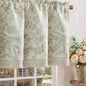 jinchan Linen Valance Curtain Farmhouse 16 Inch 1 Panel Blue on Beige