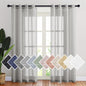 NICETOWN Semi Sheer Linen Ivory Curtains for Bedroom, W52xL84, 2 Panels