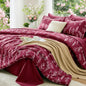 MUXHOMO Queen Comforter Set, 7-Piece Floral Bed in a Bag, Sage Green
