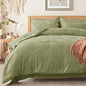 Zzlpp Queen Comforter Set 7 Piece, Beige Bed in a Bag Queen Bedding Sets