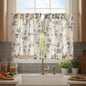 jinchan Floral Linen Kitchen Tier Curtains, 24 Inch, 2 Panels, Green