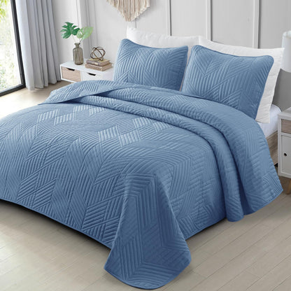 Exclusivo Mezcla Ultrasonic Full Queen Quilt Bedding Set, Beige Cream