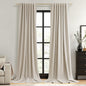 Guken Cream Linen Blackout Curtains 84 Inch Length 2 Panels Set for Living Room Bedroom Back Tab Thermal Insulated 100% Black Out Drapes Room Darkening Window Curtain Ivory Natural Beige