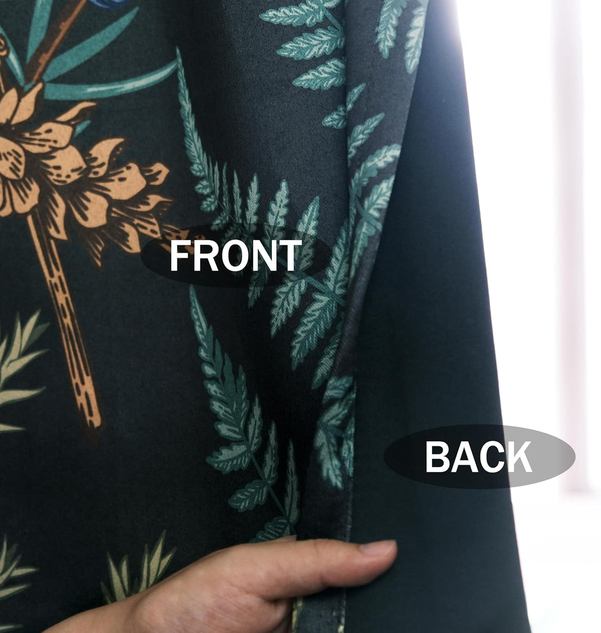 Botanical Green Plant Blackout Curtains 2 Panels 52Wx84L Inch