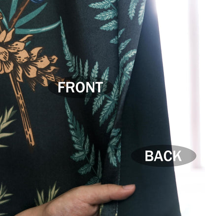 Botanical Green Plant Blackout Curtains 2 Panels 52Wx84L Inch