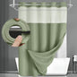 No Hook Shower Curtain with Liner Set Hotel Waffle Burgundy 72W X 75L