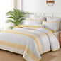 WONGS BEDDING Grey Queen Size Quilt Set, Boho Striped Bedspread