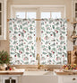 Miss Adola 36 Inch Length Kitchen Tier Curtains Pumpkin Leaf Cafe Curtains