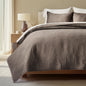 EVERGRACEHOME Cotton Sateen Quilt Set, Queen Size, Olive Green