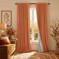 100% Blackout Curtains 84 Inch Length 2 Panels Set Neutral Boho Linen Farmhouse for Bedroom Windows Living Room Darkening Thermal Insulated Drapes Natural Cream Ivory 7ft Long Back Tab Pleated Pocket