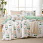 MUXHOMO Duvet Cover King Size, 3-Piece Floral Grey-Blue Bedding Set