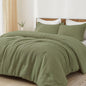 PHF Ultra Soft Waffle Comforter Set 3 Pieces King, Linen