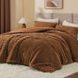 BEDELITE Fluffy Queen Comforter Set, Dark Grey Fleece Bed Set 3 Pieces