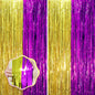 Voircoloria Laser Pink Foil Fringe Backdrop Curtains,3.3x6.6ft, 2 Pack