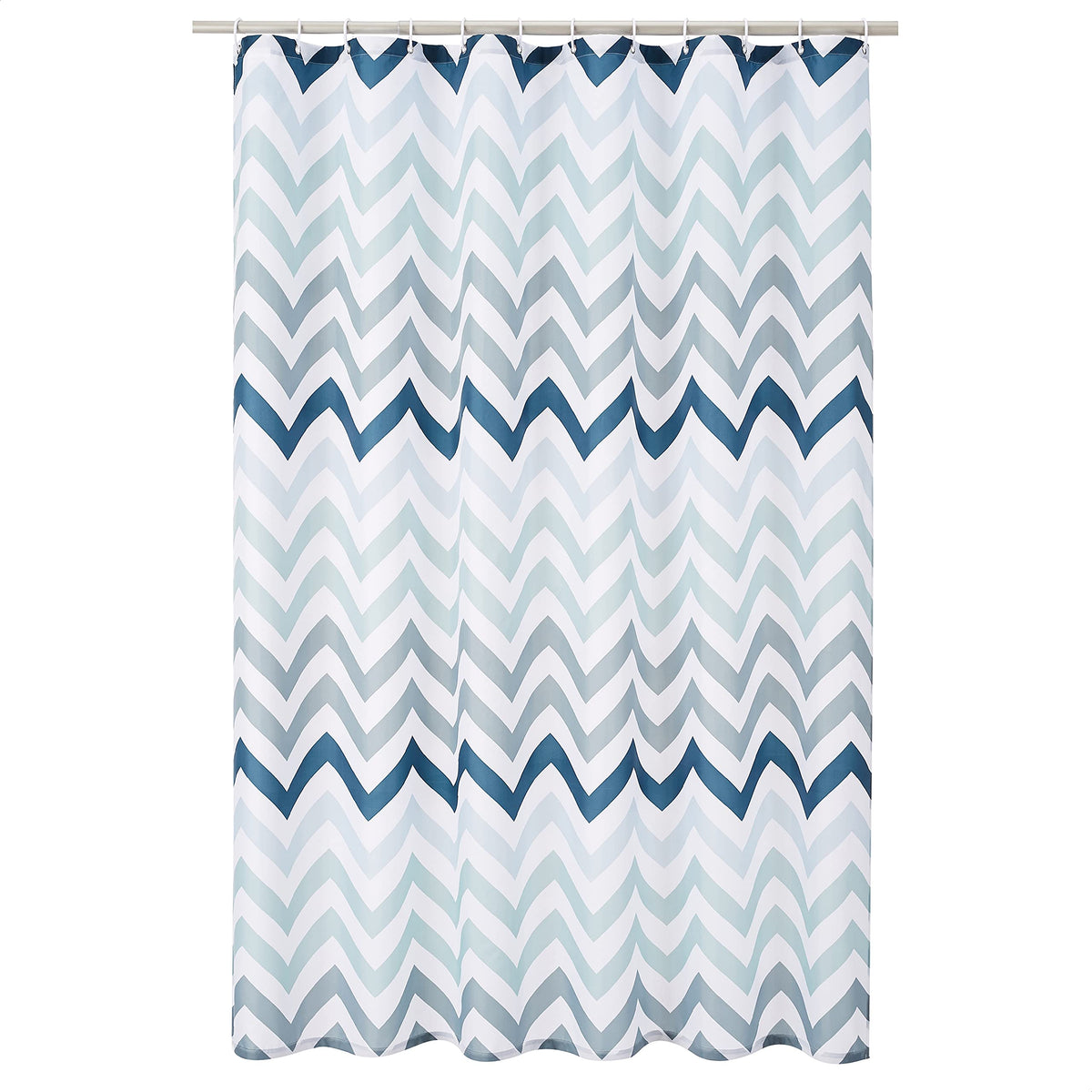 Amazon Basics 8-Gauge PEVA Shower Curtain or Liner with Mesh Storage Pockets - 72" x 72", Clear