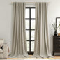 Guken Cream Linen Blackout Curtains 84 Inch Length 2 Panels Set for Living Room Bedroom Back Tab Thermal Insulated 100% Black Out Drapes Room Darkening Window Curtain Ivory Natural Beige